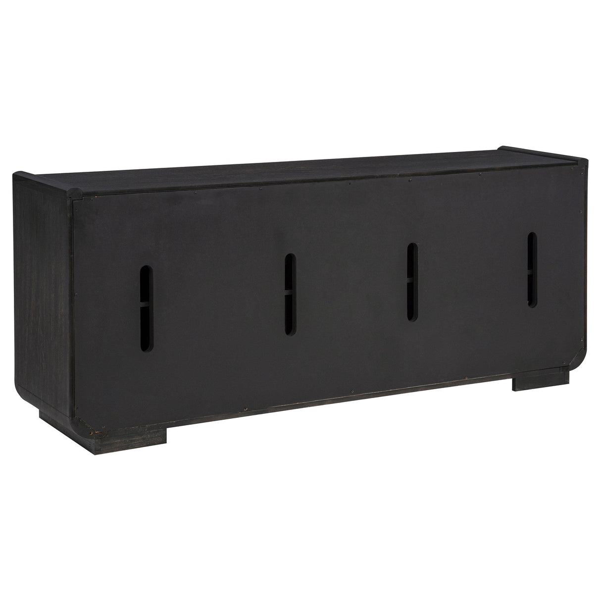 Coaster Furniture Leandro 704633 72-inch 4-door TV Stand Media Console - Burnished Black IMAGE 8