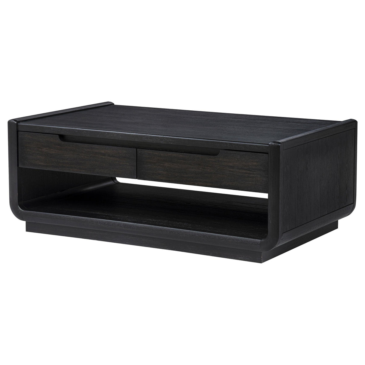 Coaster Furniture Leandro 704638 2-drawer Wood Coffee Table - Burnished Black IMAGE 2