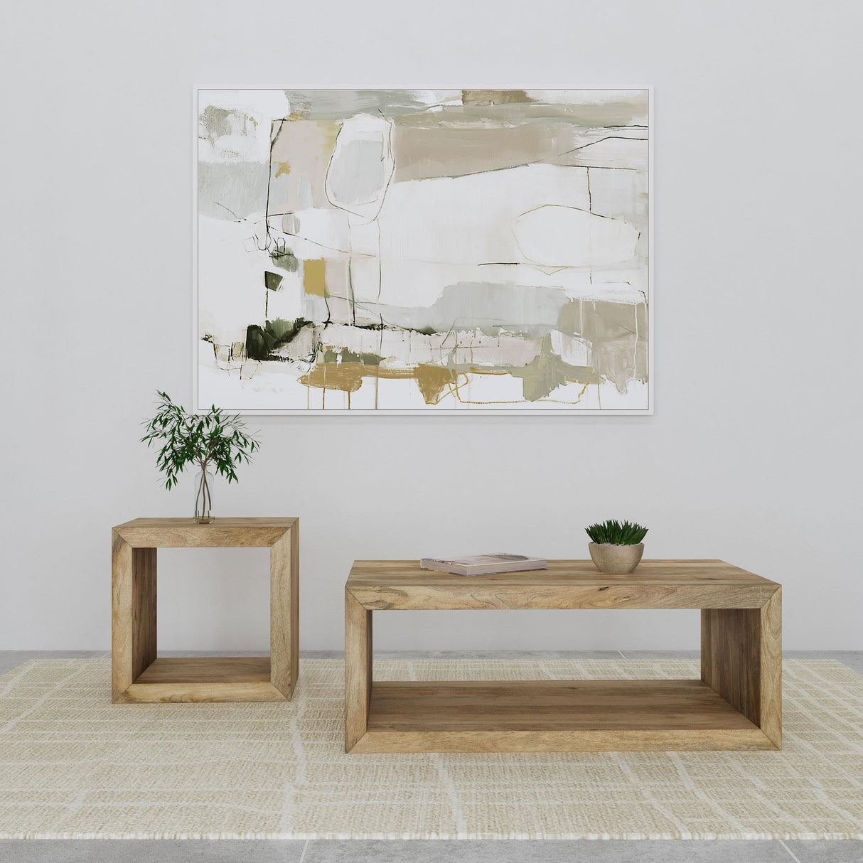 Coaster Furniture Benton 704838-S2 2-piece Solid Mango Coffee and End Table Set - Natural IMAGE 2