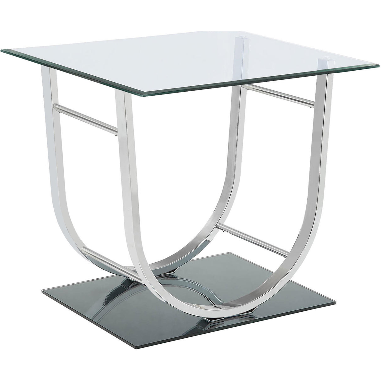 Coaster Furniture Danville 704988-S2 2-piece Glass Top Coffee and End Table Set - Chrome IMAGE 3