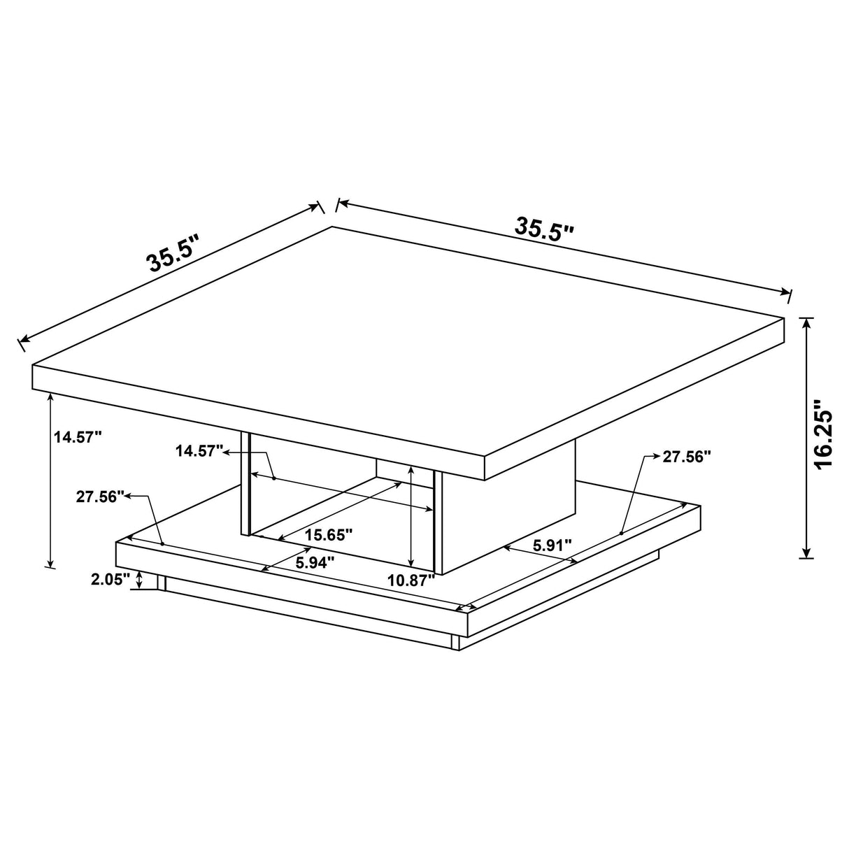 Coaster Furniture Reston 705168-S3 3-piece Square Coffee and End Table Set - Cappuccino IMAGE 10