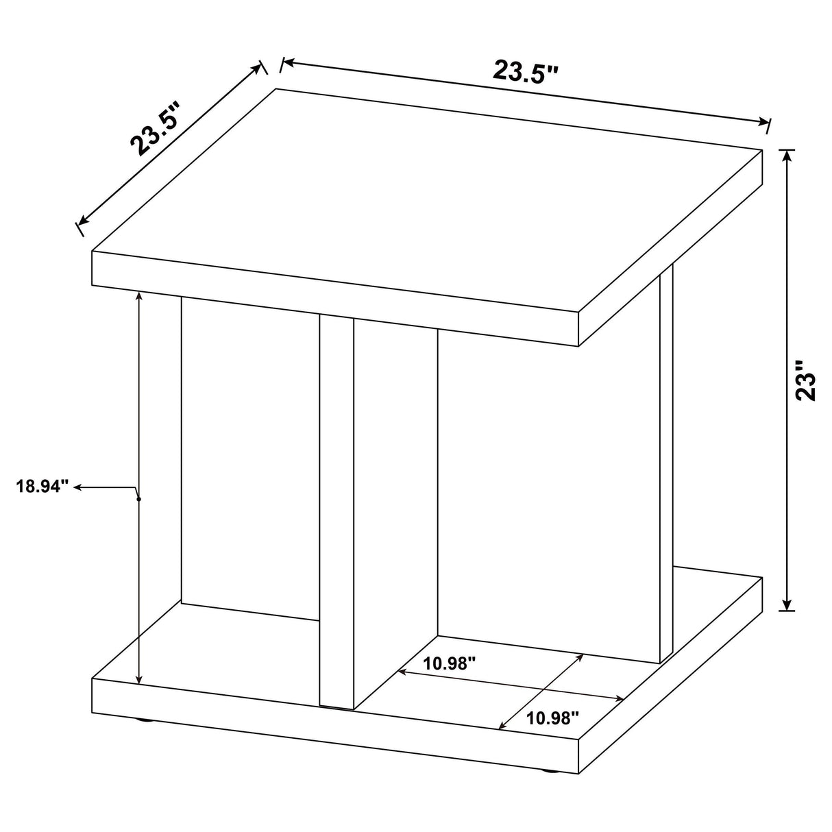 Coaster Furniture Cortona 706177 Square Engineered Wood Side Table - Mango IMAGE 5