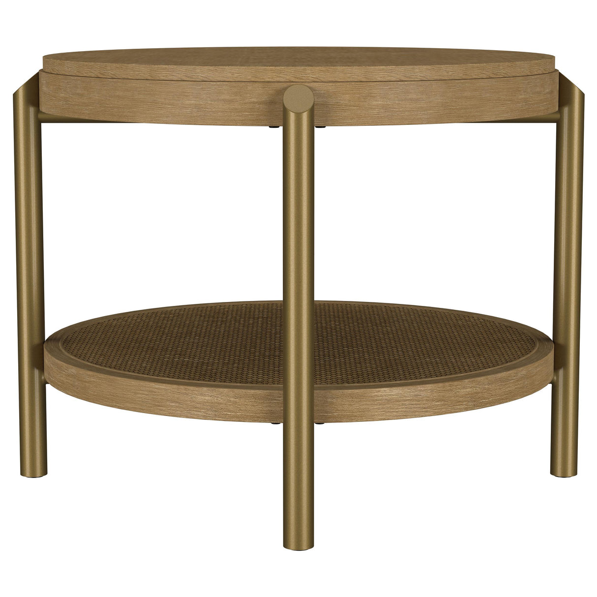 Coaster Furniture Arini 706187 Round Side Table With Storage Shelf - Sand Wash IMAGE 3