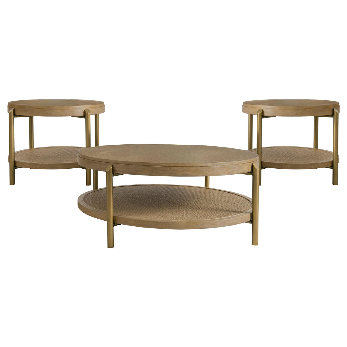 Coaster Furniture Arini 706188-S3 3-piece Round Coffee and End Table Set - Sand Wash IMAGE 1