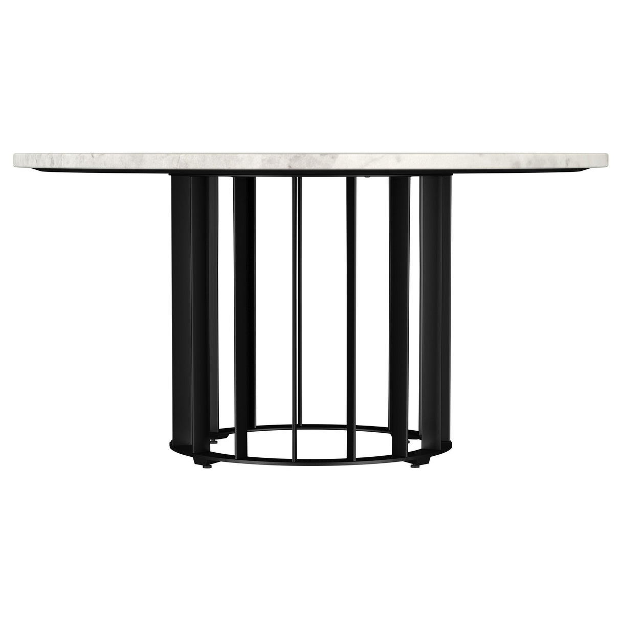 Coaster Furniture Haven 706208 Round Genuine White Marble Top Coffee Table - Black IMAGE 2
