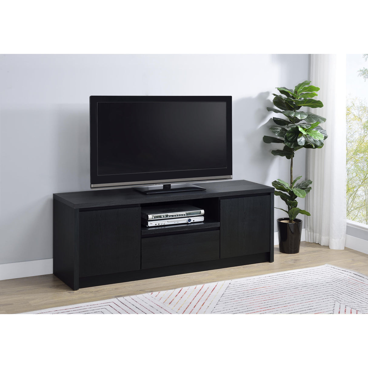 Coaster Furniture Winfield 706222 60-inch 2-door TV Stand Media Console - Black IMAGE 2