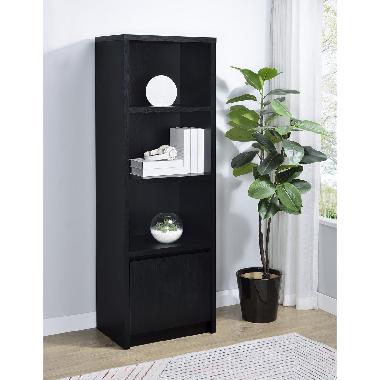 Coaster Furniture Winfield 706224 3-shelf Media Tower Entertainment Pier - Black IMAGE 6