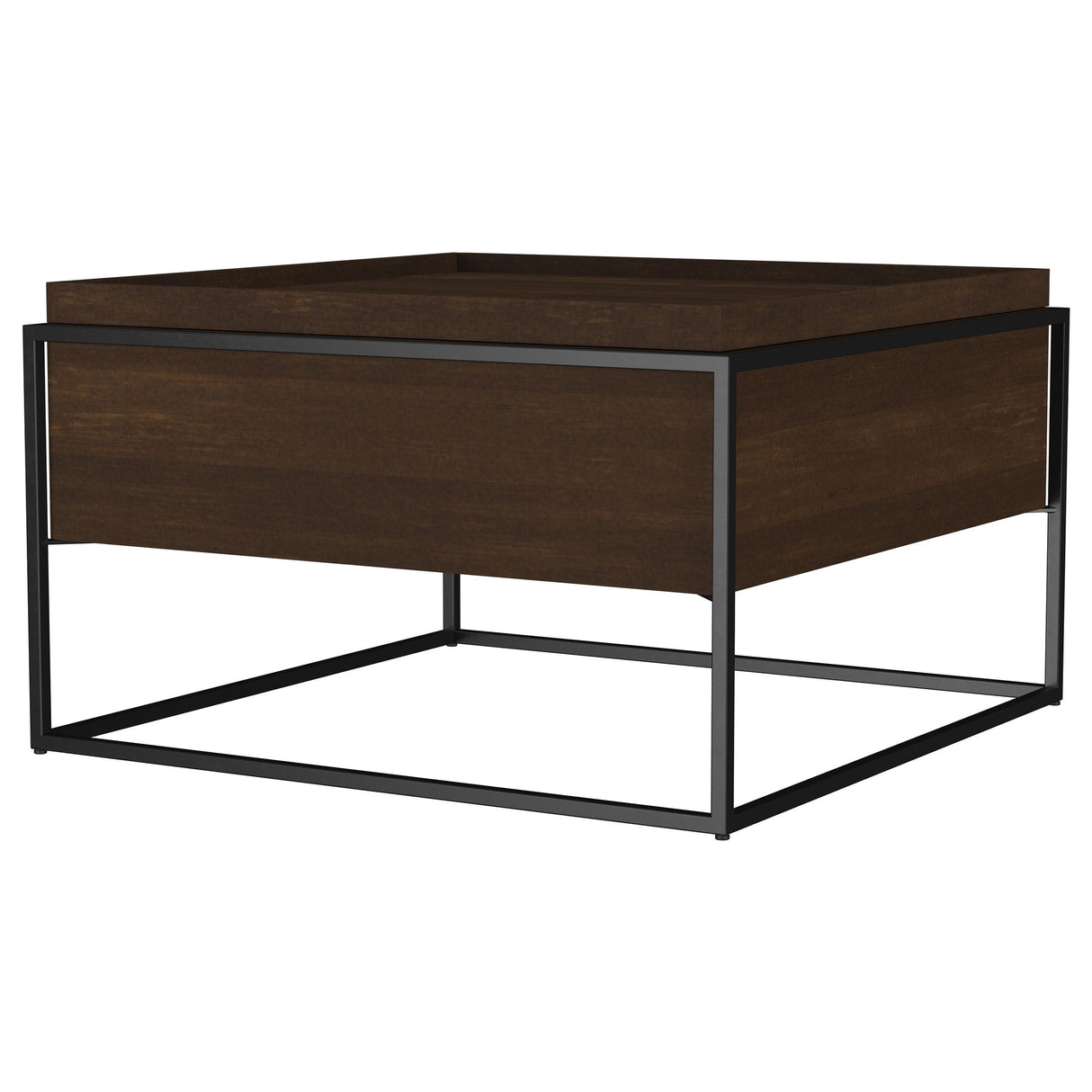 Coaster Furniture Fulton 706238 30-inch Square Mango Wood Coffee Table - Dark Brown IMAGE 4