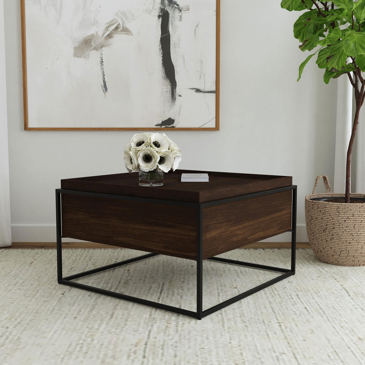 Coaster Furniture Fulton 706238 30-inch Square Mango Wood Coffee Table - Dark Brown IMAGE 6