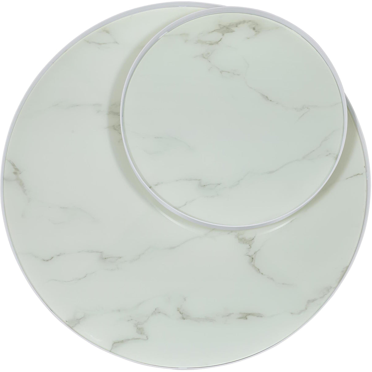 Coaster Furniture Briggs 706258 Round Marble Printed Glass Top Coffee Table - White IMAGE 10