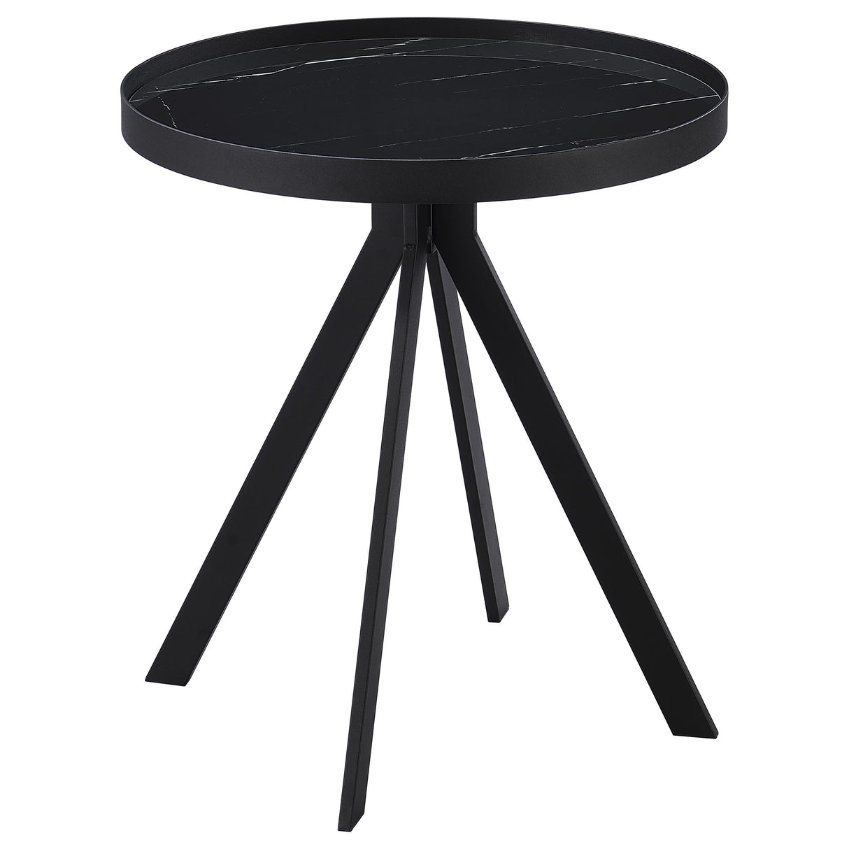 Coaster Furniture Briggs 706268-S2 2-piece Round Coffee and End Table Set - Black IMAGE 3