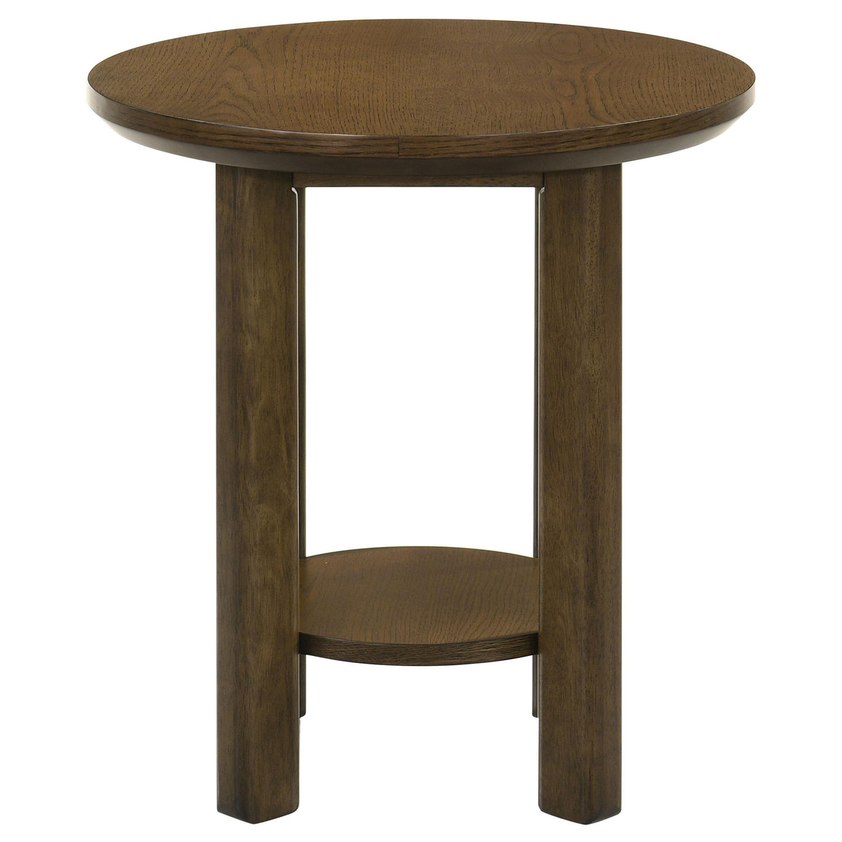 Coaster Furniture Ottowa 706307 22-Inch Round Wood End Table with Shelf - Brown IMAGE 5