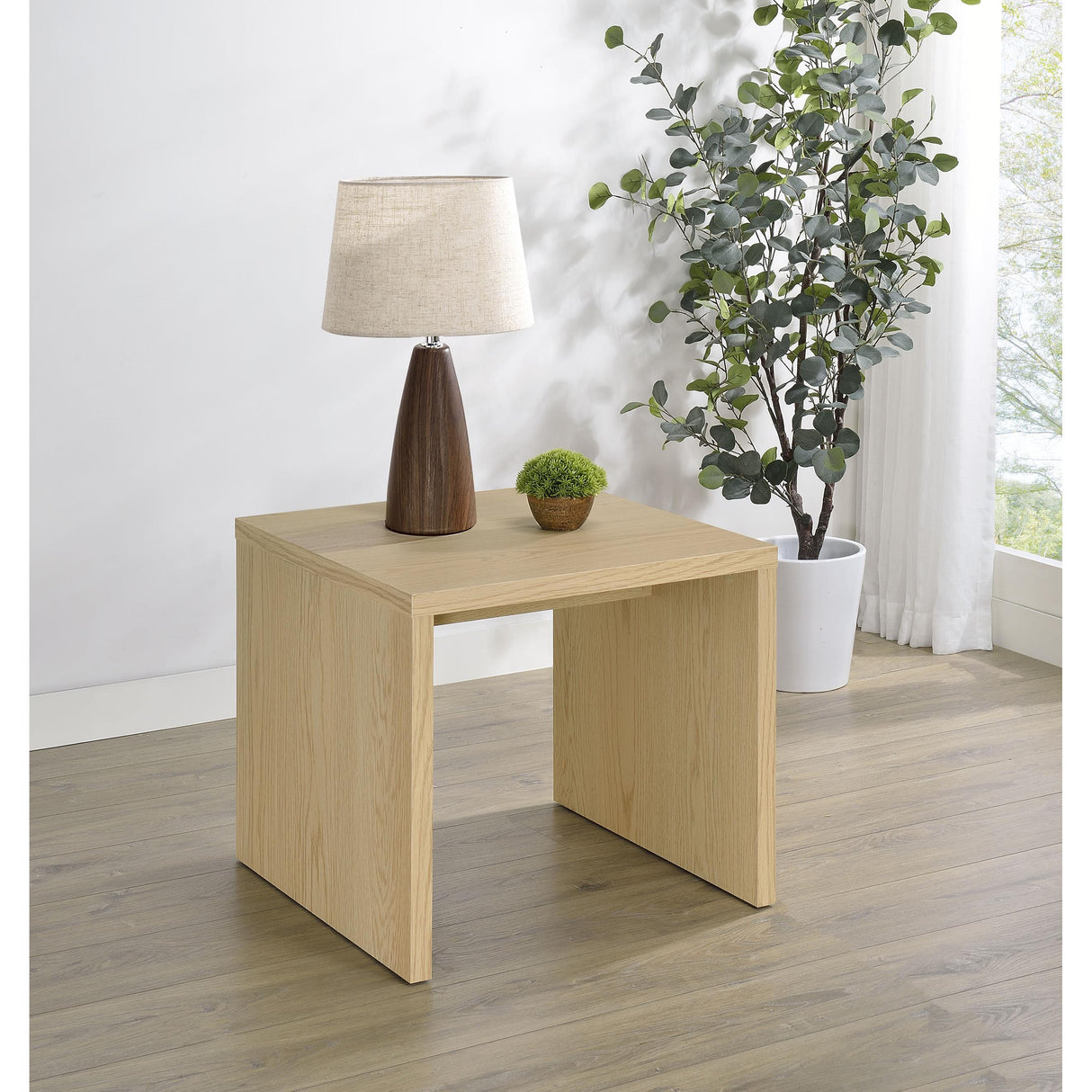 Coaster Furniture Canoga 706347 Engineered Wood Accent End Table - Light Oak IMAGE 6