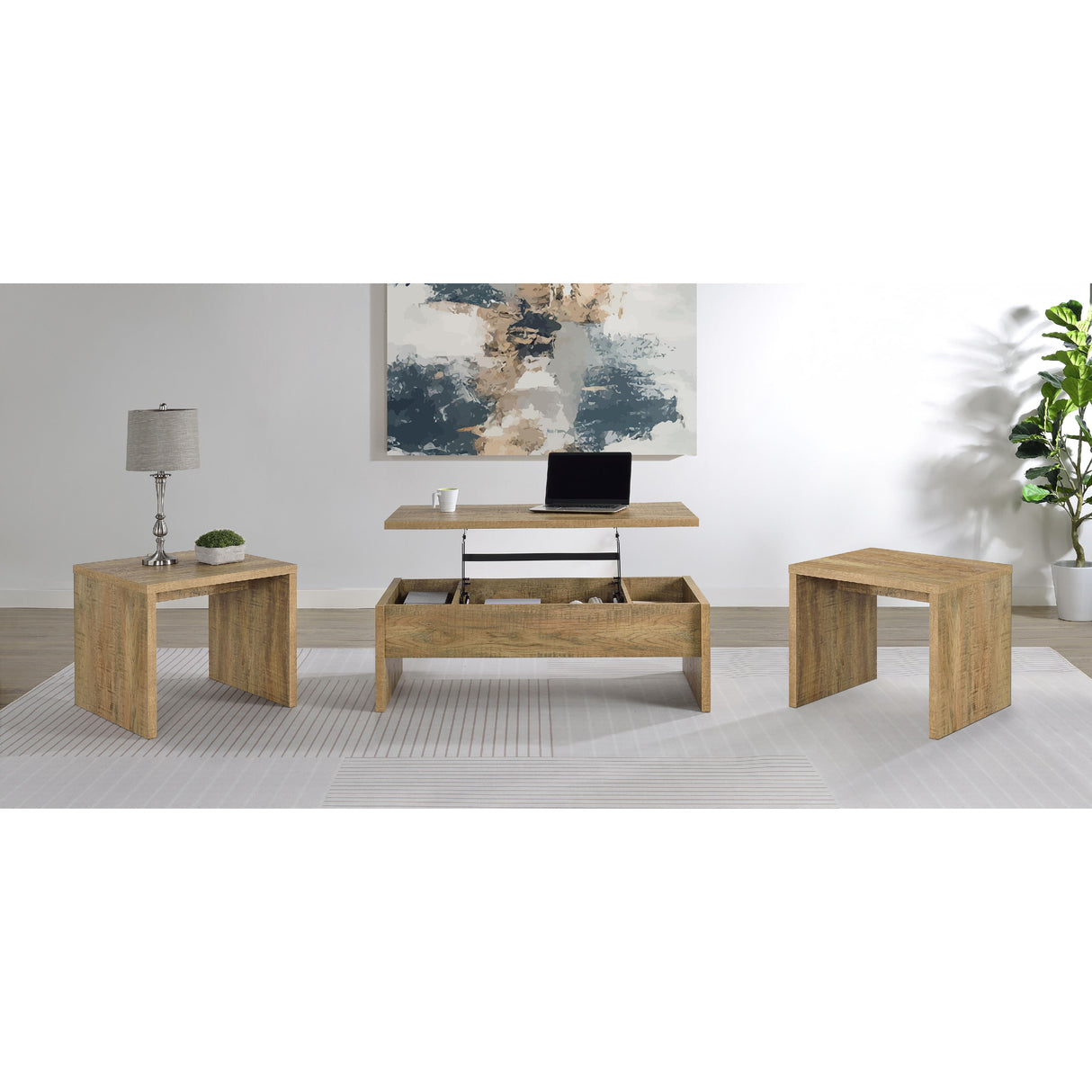 Coaster Furniture Canoga 706358-S3 3-piece Lift Top Cocktail Coffee Table Set - Mango IMAGE 2