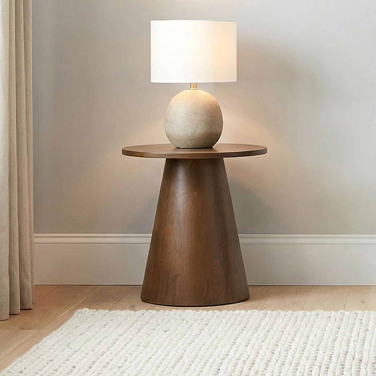 Coaster Furniture Franklin 706437 Round Wood Pedestal End Table - Dark Brown IMAGE 5