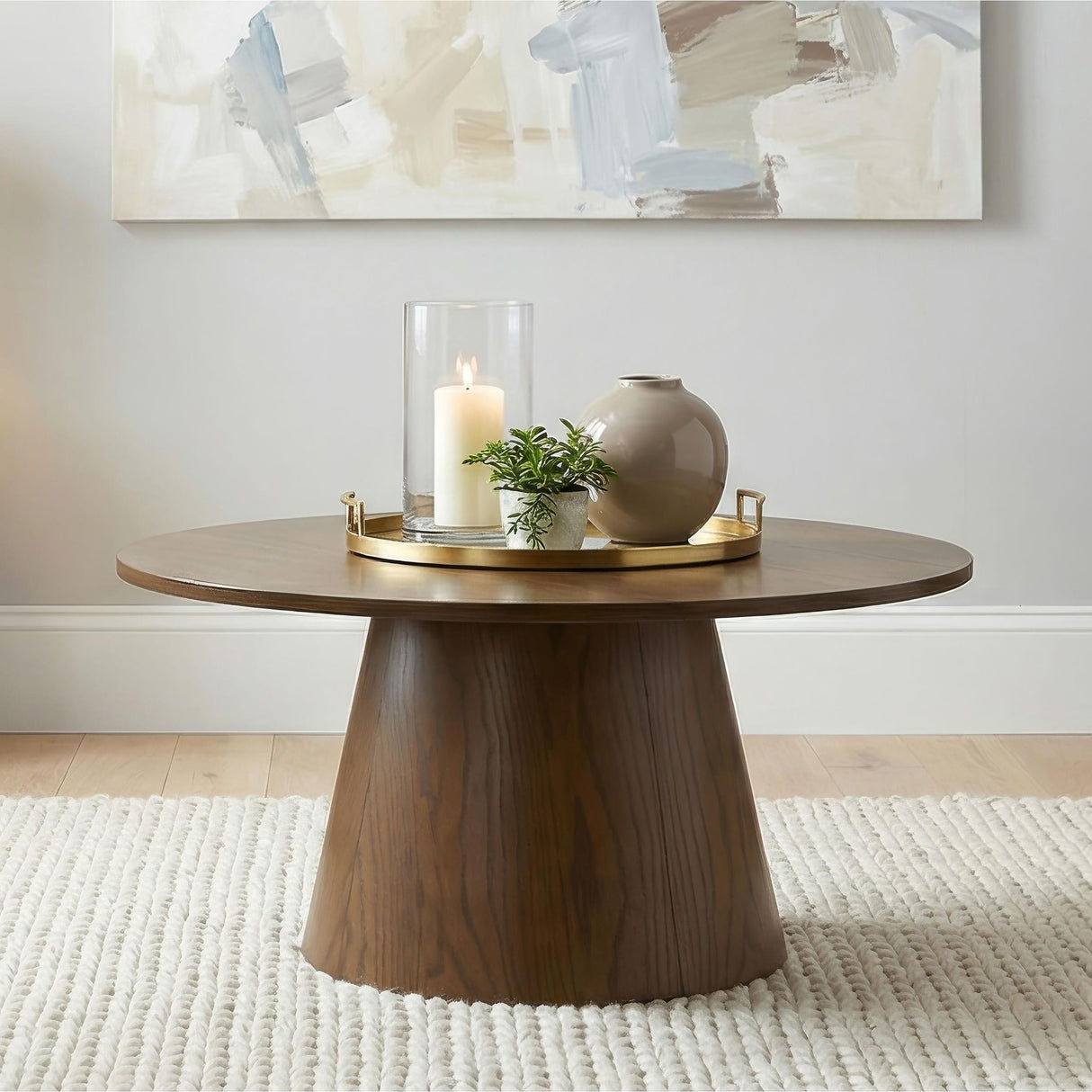 Coaster Furniture Franklin 706438 36-inch Round Pedestal Coffee Table - Dark Brown IMAGE 6
