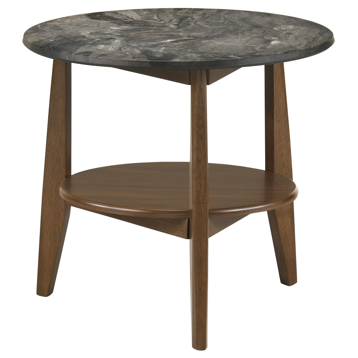 Coaster Furniture Bradley 706458-S2 2-Piece Round SmartTop Coffee Table Set Smokey and Brown - Smokey Grey/Brown IMAGE 4