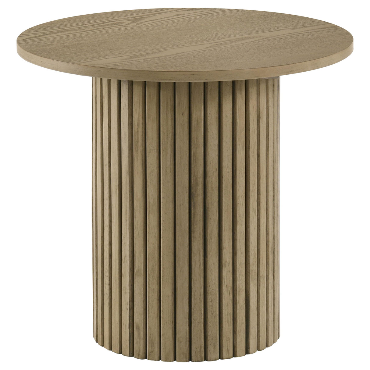 Coaster Furniture Hamlyn 706498-S3 3-piece Round Fluted Coffee and End Table Set - Natural Oak IMAGE 7