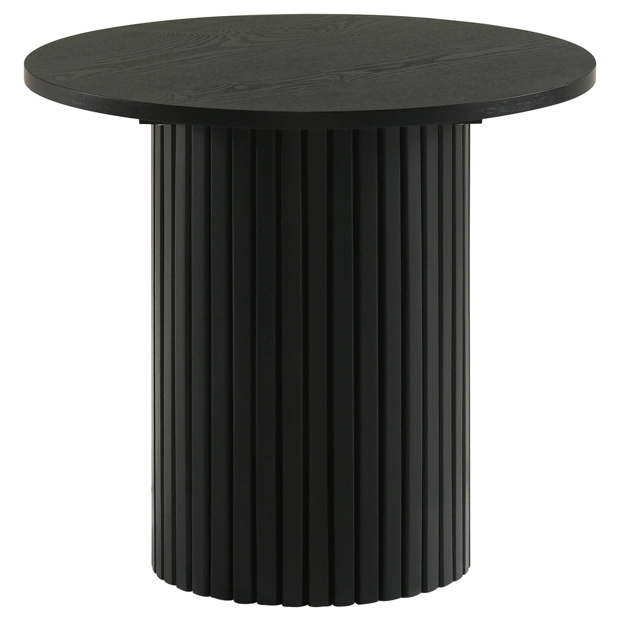 Coaster Furniture Hamlyn 706507 Round Fluted Occasional End Table - Black IMAGE 1
