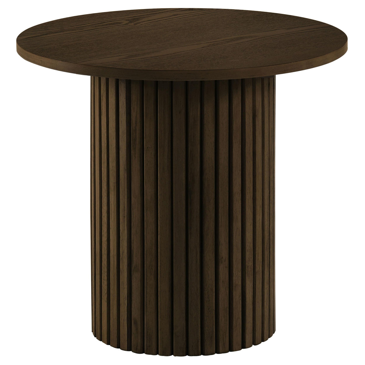Coaster Furniture Hamlyn 706517 Round Fluted Occasional End Table - Walnut IMAGE 1