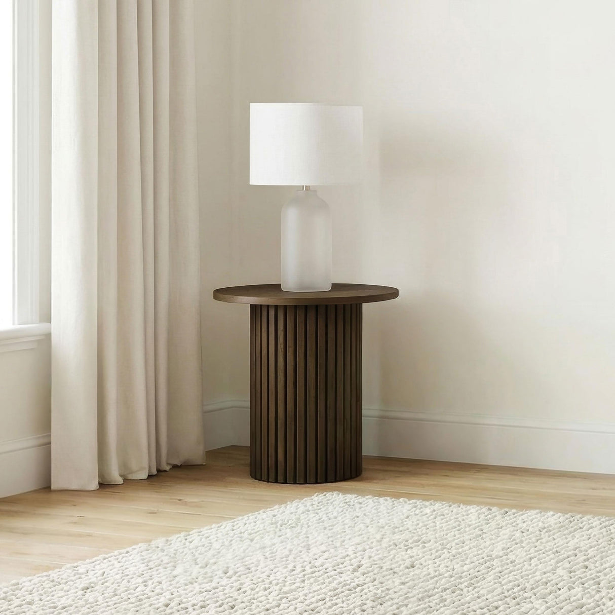 Coaster Furniture Hamlyn 706517 Round Fluted Occasional End Table - Walnut IMAGE 3