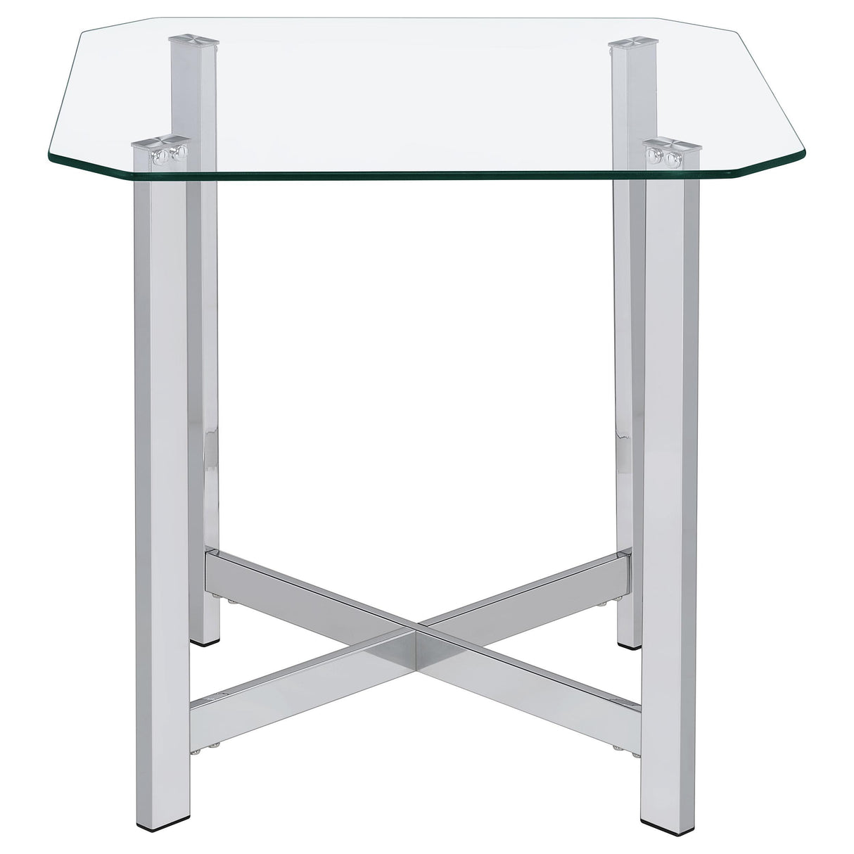 Coaster Furniture Cronin 706568-S2 2-piece Tempered Glass Top Coffee Table Set - Chrome IMAGE 6