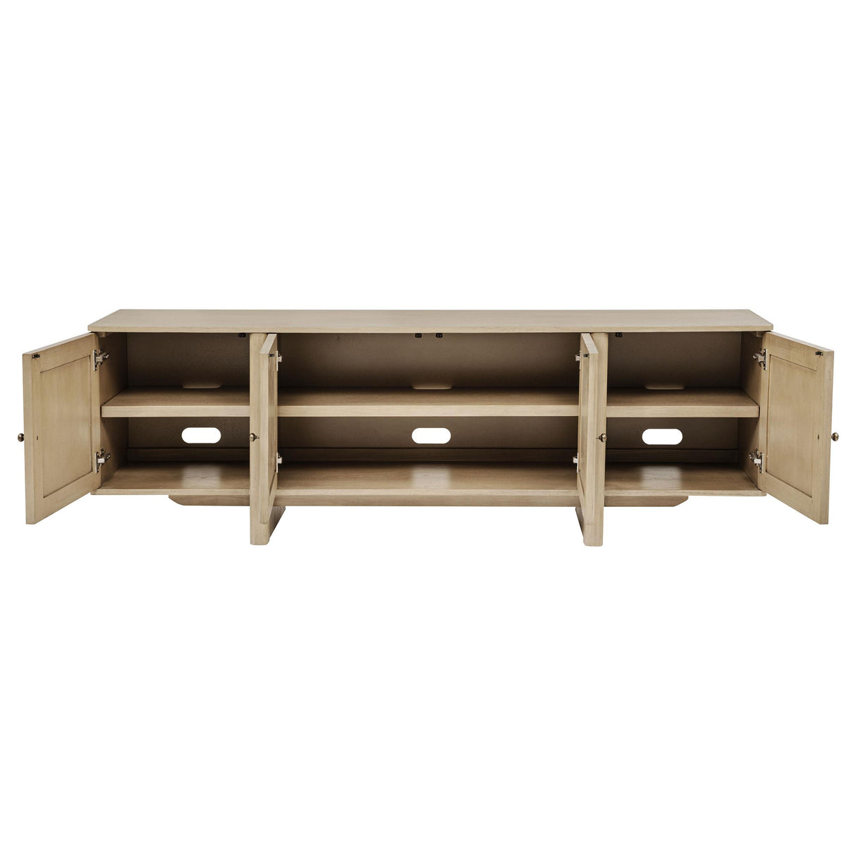 Coaster Furniture Kailani 706583 79-inch 4-door Cane TV Stand Media Console - Beige Oak IMAGE 3