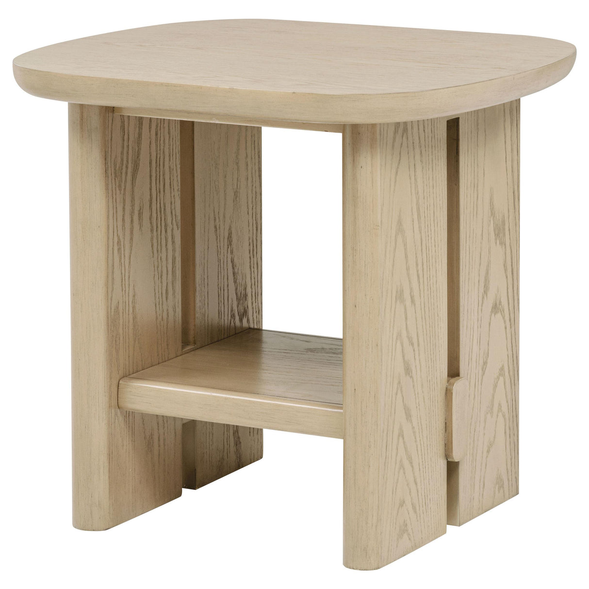 Coaster Furniture Kailani 706587 Coastal Square Side Table with Shelf - Beige Oak IMAGE 3