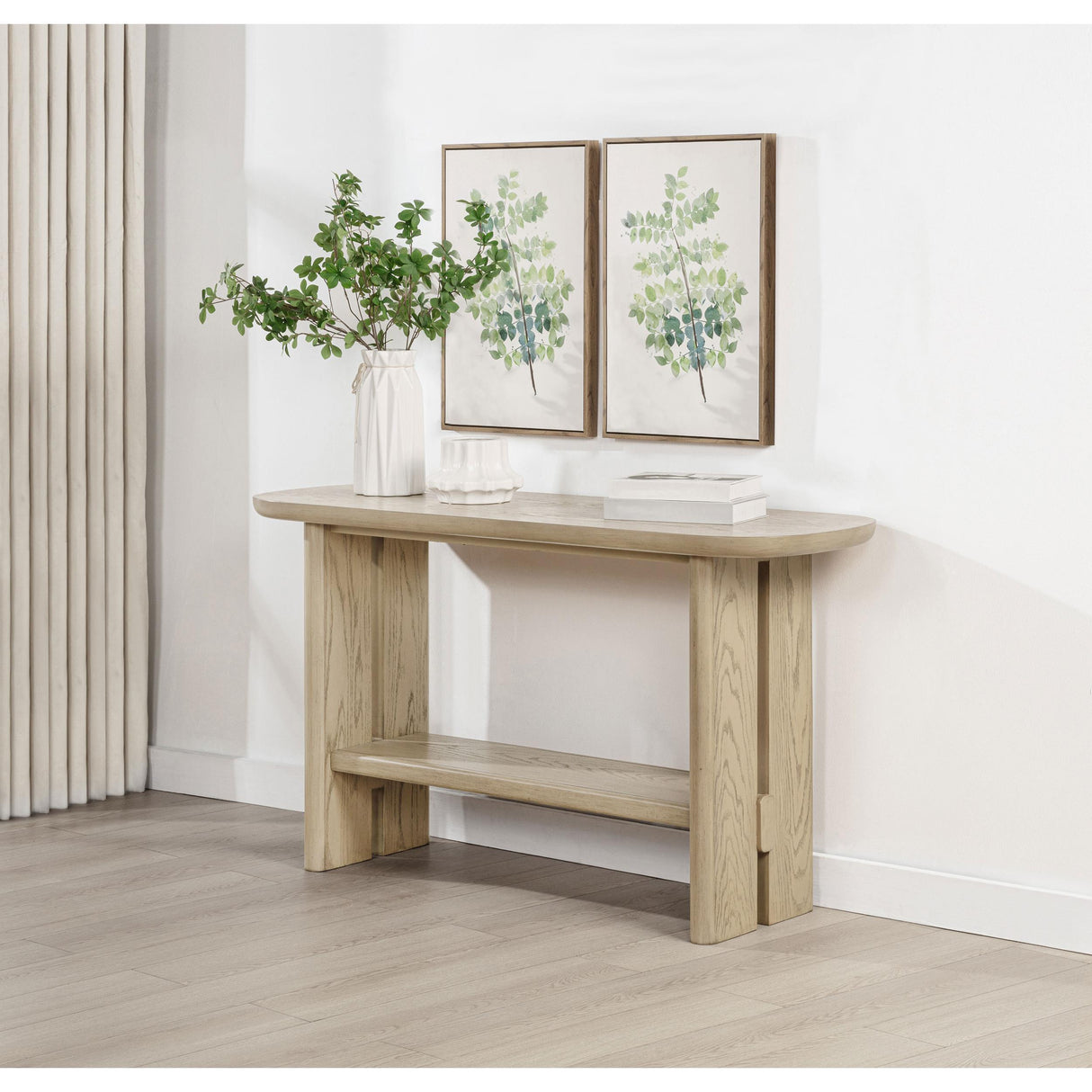Coaster Furniture Kailani 706589 Coastal Sofa Console Table with Shelf - Beige Oak IMAGE 3