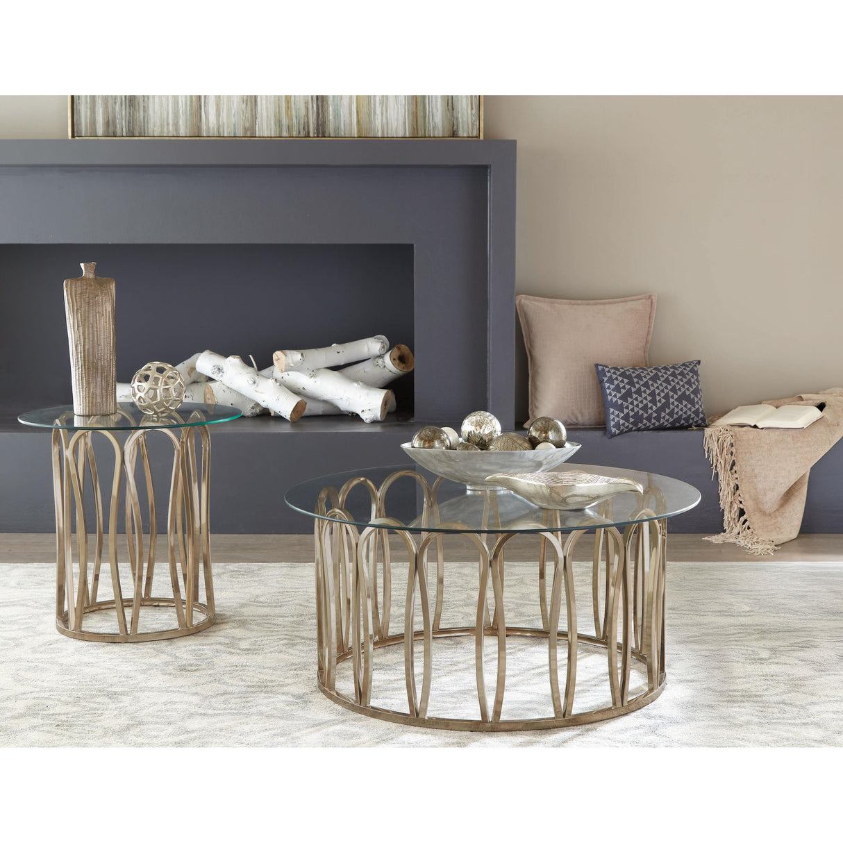 Coaster Furniture Monett 708058-S2 2-piece Coffee and End Table Set - Chocolate Chrome IMAGE 2