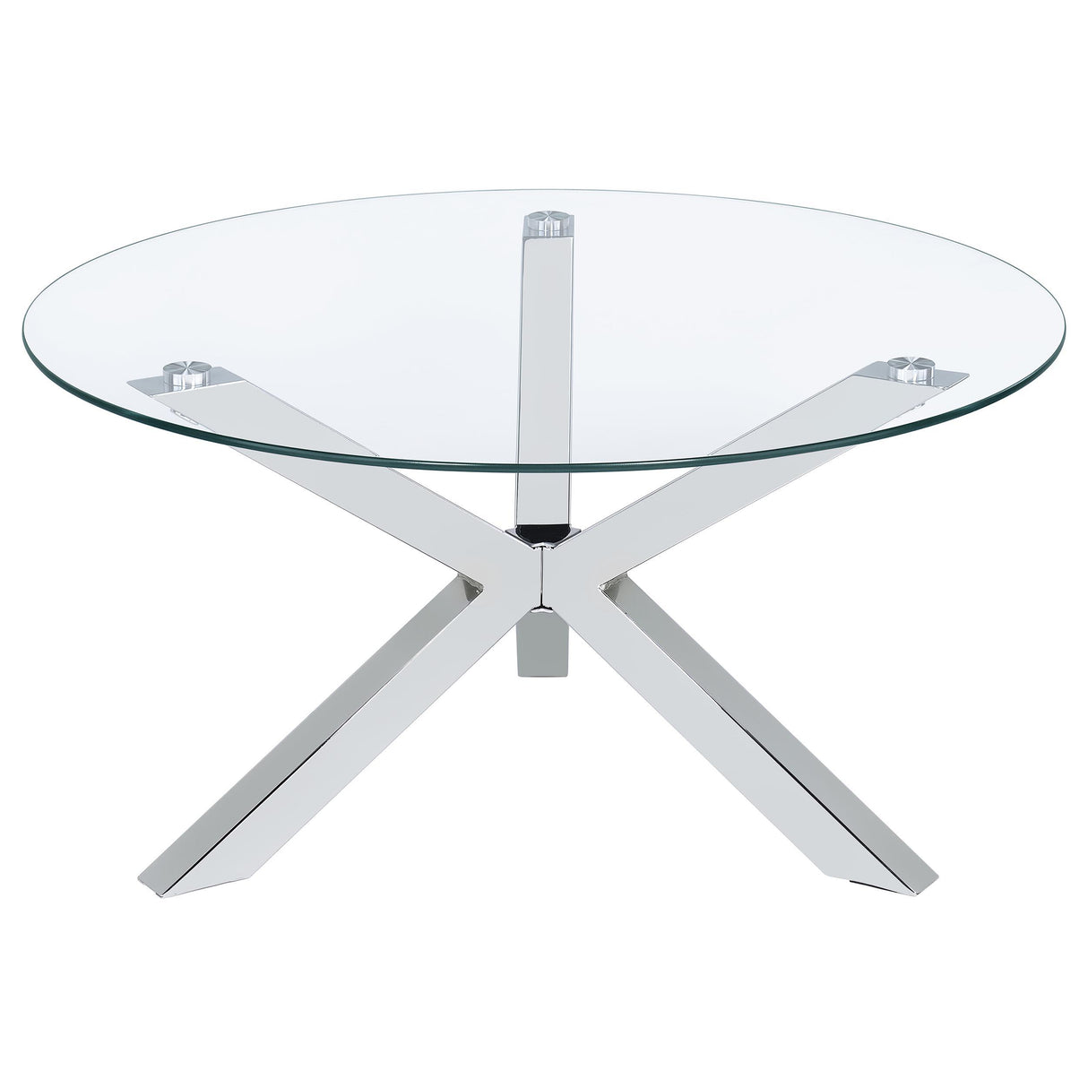 Coaster Furniture Kenzie 708128-S3 3-piece Round Coffee and End Table Set - Chrome IMAGE 5