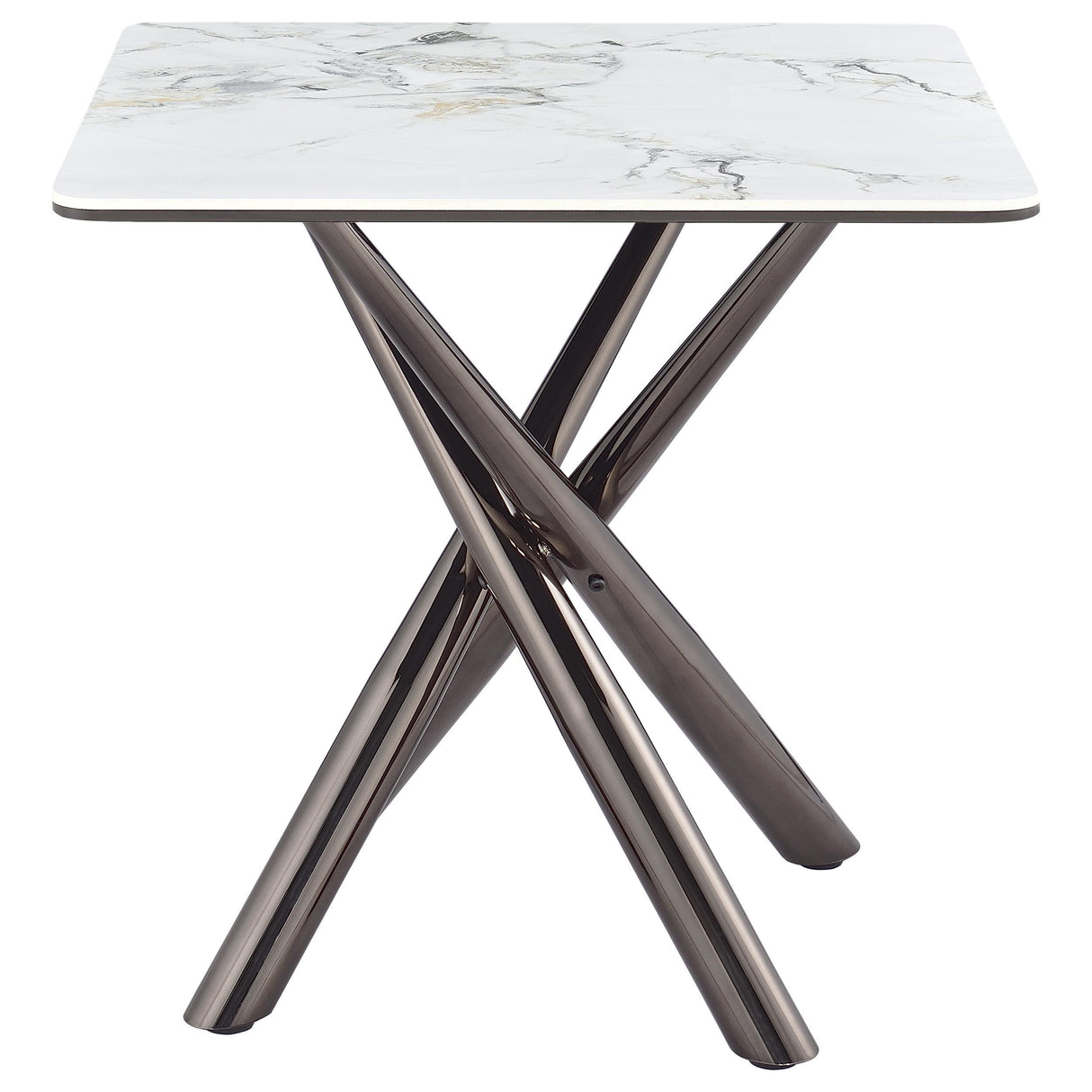 Coaster Furniture Carvell 708137 Square Sintered Stone Side Table Mirage - White IMAGE 7