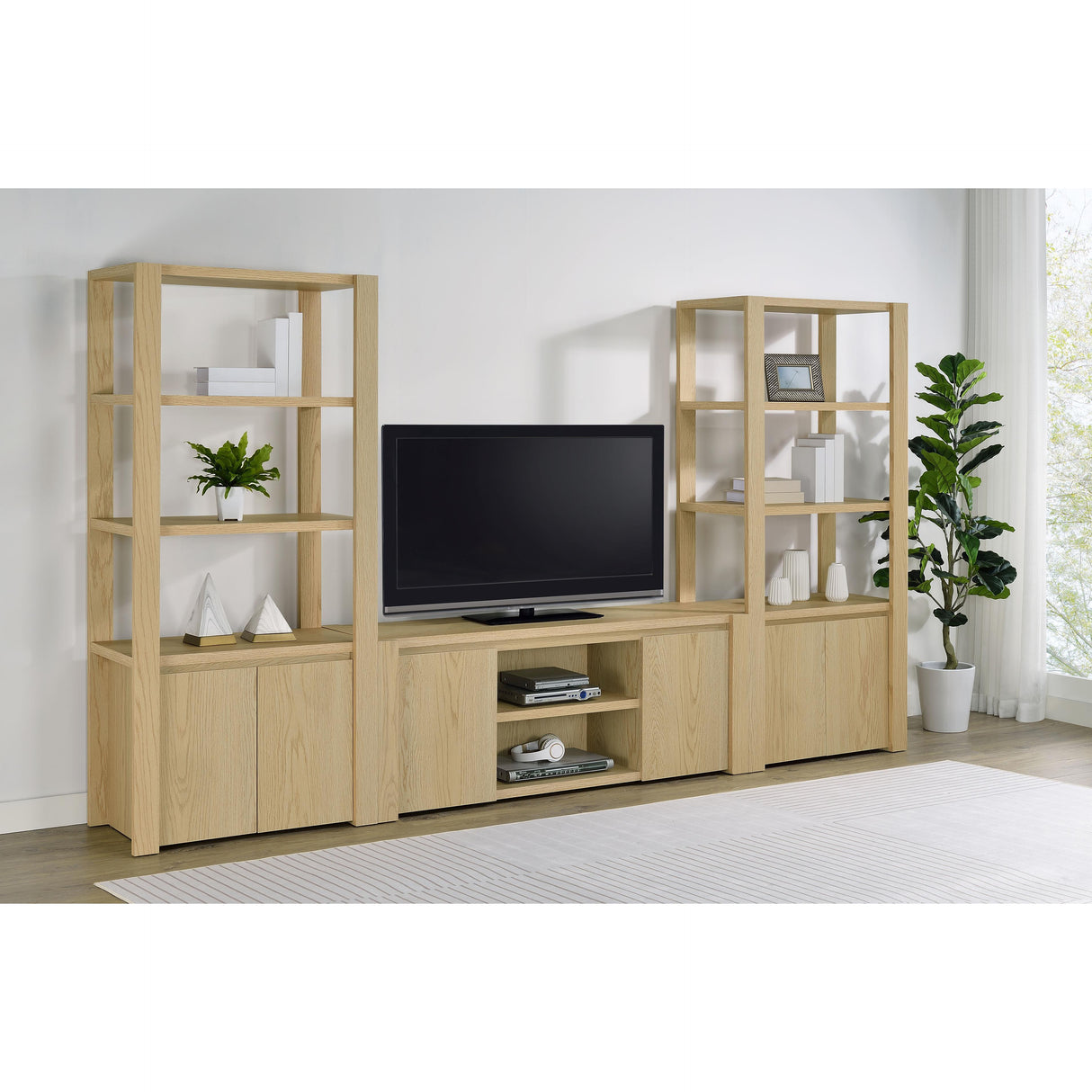 Coaster Furniture Laurelton 708224 3-shelf Media Tower Tall Pier Cabinet - Light Oak IMAGE 13