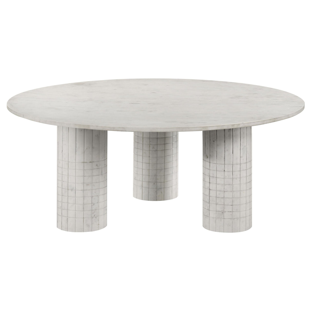 Coaster Furniture Astoria 709668-S3 3-piece Marble Coffee and End Table Set - White IMAGE 4
