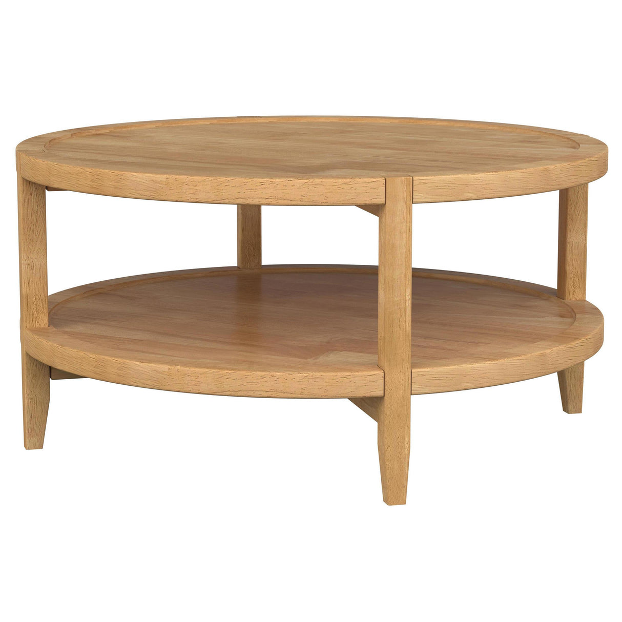 Coaster Furniture Camillo 709698-S2 2-piece Round Coffee and End Table Set - Maple IMAGE 12