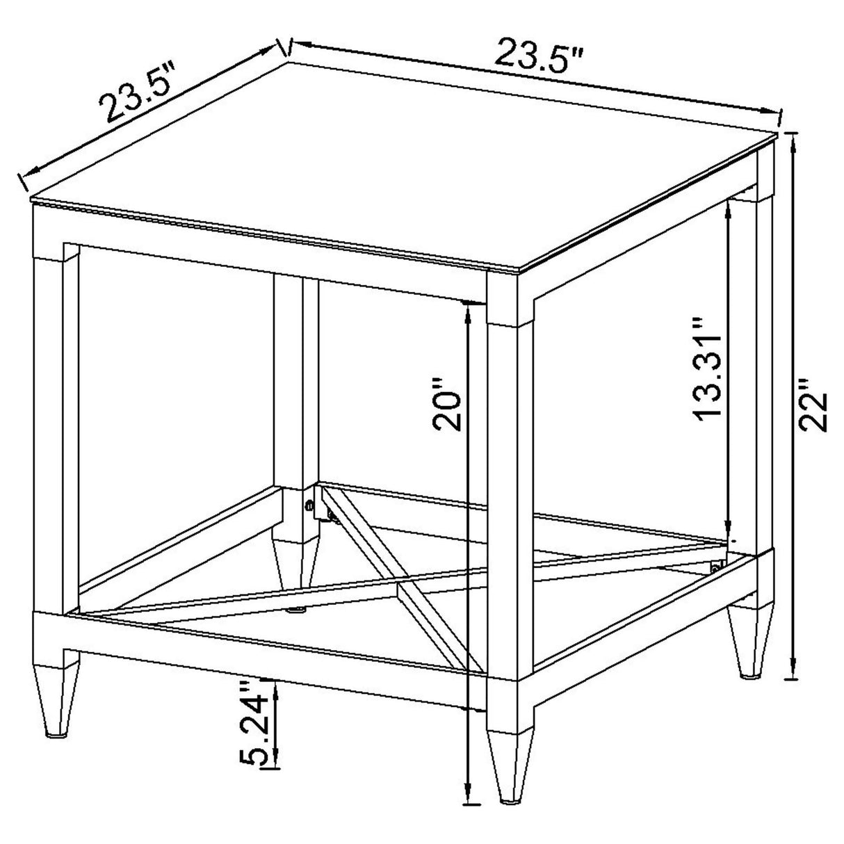 Coaster Furniture Lindley 709728-S2 2-piece Square Coffee and End Table Set - Chrome IMAGE 9