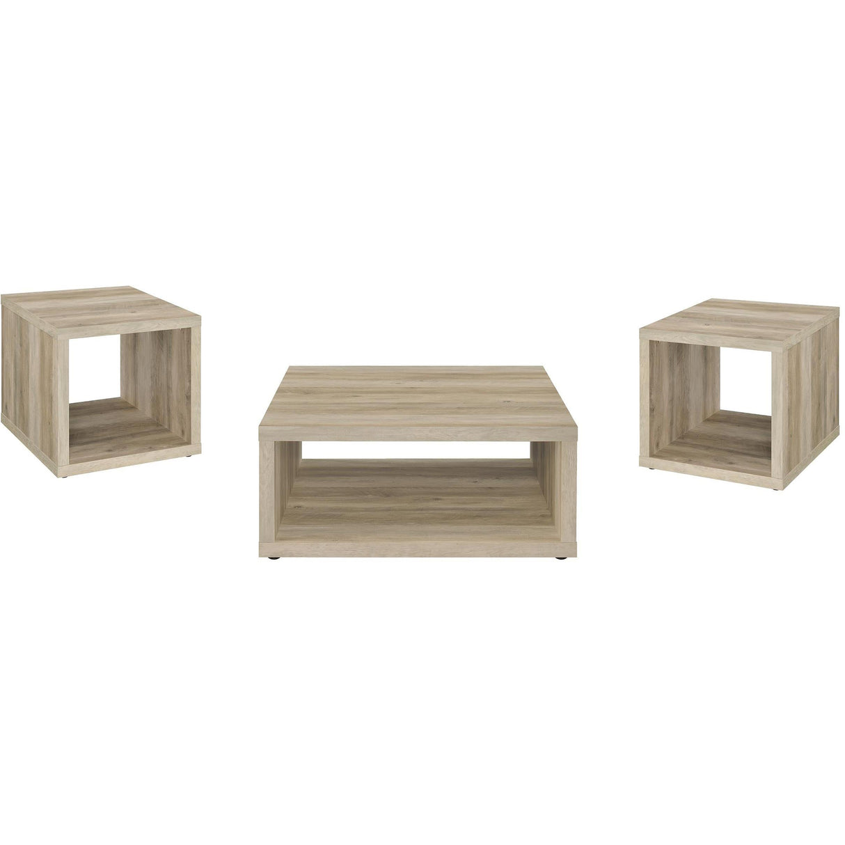 Coaster Furniture Frisco 710518-S3 3-piece Coffee and End Table Set - Distressed Pine IMAGE 1