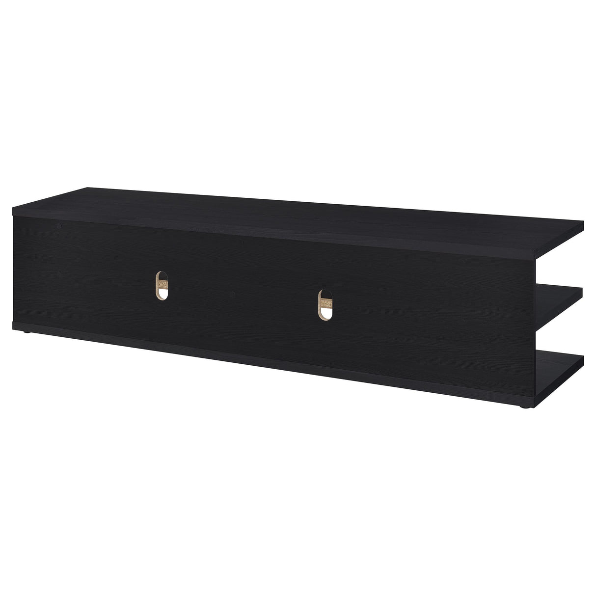 Coaster Furniture Cartmill 710533 78-inch 2-tier TV Stand Media Console - Black IMAGE 2