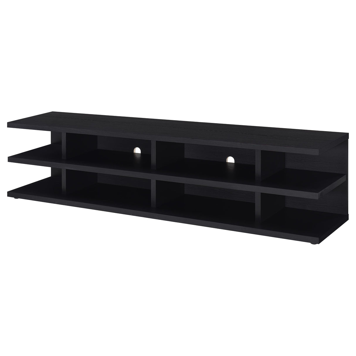 Coaster Furniture Cartmill 710533 78-inch 2-tier TV Stand Media Console - Black IMAGE 3