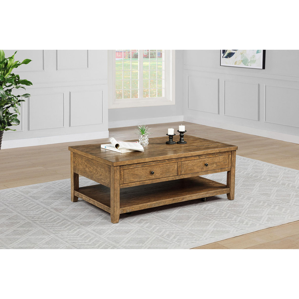 Coaster Furniture Payne 710545 48-inch Mobile Lift Top Coffee Table - Distressed Brown IMAGE 4