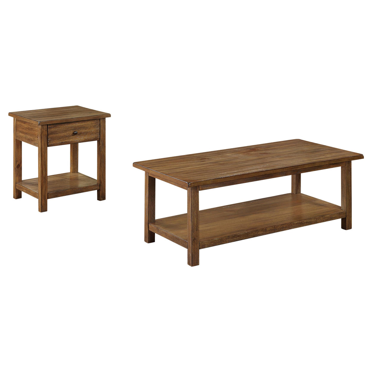 Coaster Furniture Payne 710548-S2 2-piece Coffee and 1-drawer End Table Set - Brown IMAGE 1