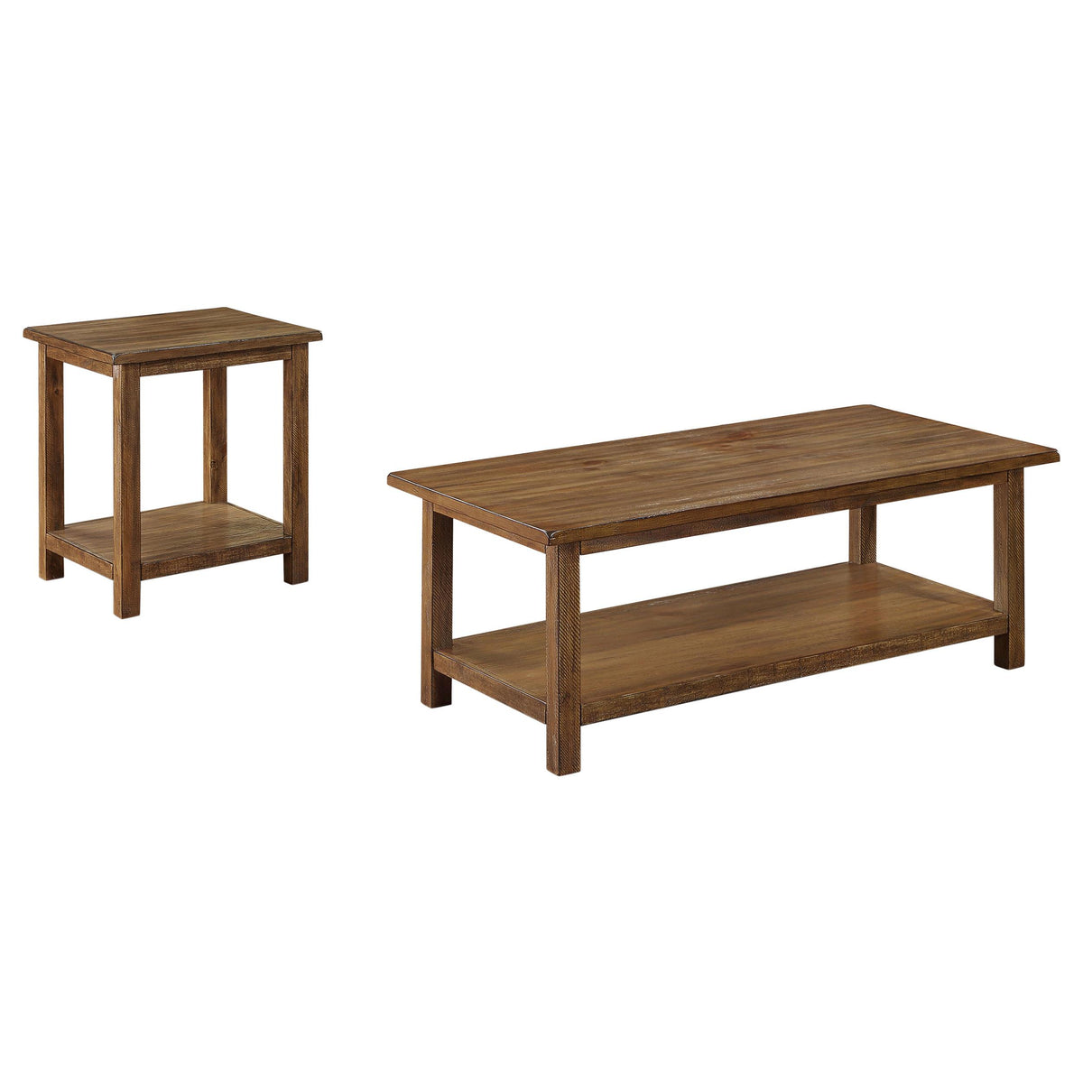 Coaster Furniture Payne 710548-S2A 2-piece Coffee and End Table Set - Distressed Brown IMAGE 1