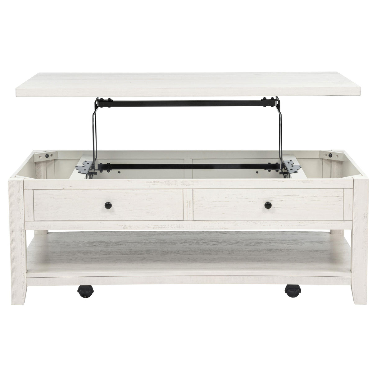 Coaster Furniture Payne 710555 48-inch Mobile Lift Top Coffee Table - Distressed White IMAGE 7