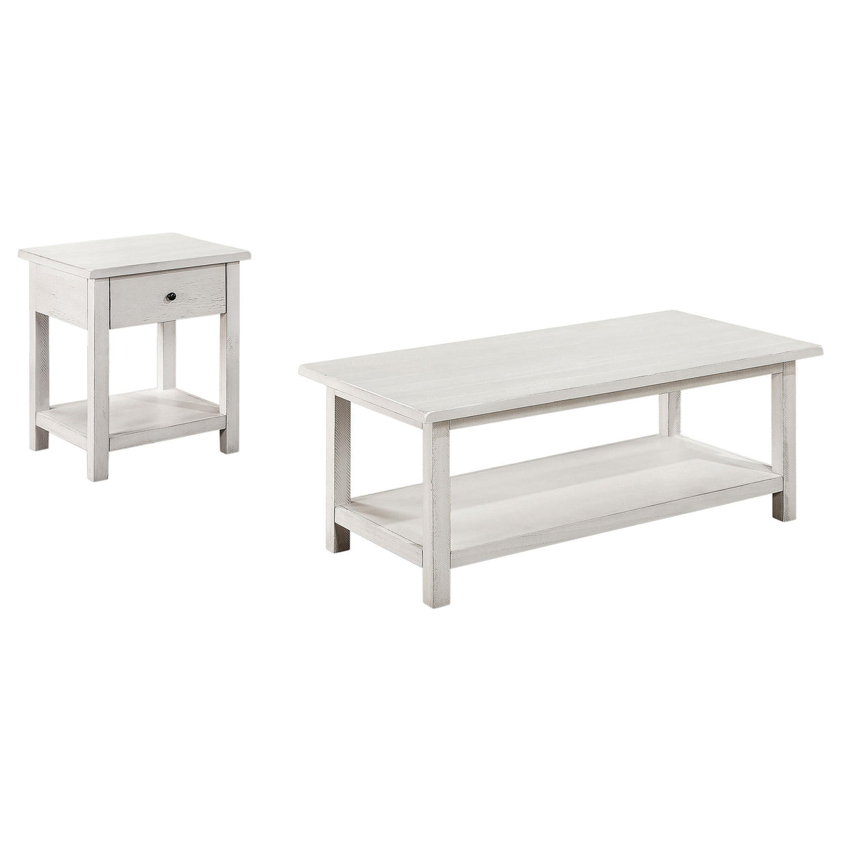 Coaster Furniture Payne 710558-S2 2-piece Coffee and 1-drawer End Table Set - White IMAGE 1