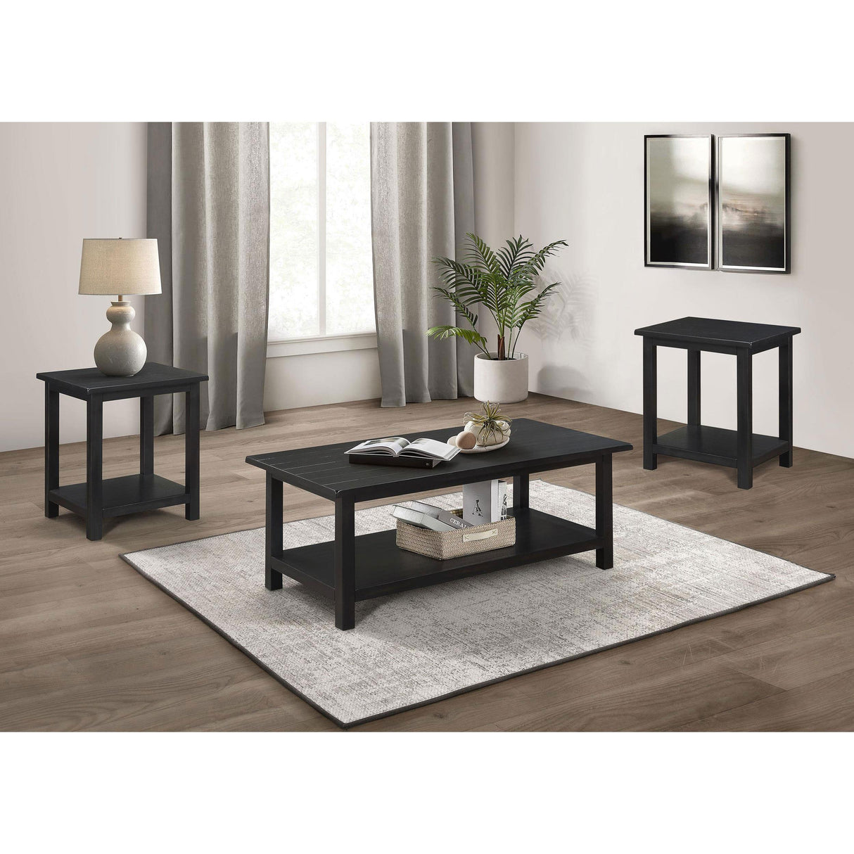 Coaster Furniture Payne 710568-S3A 3-piece Coffee and End Table Set - Distressed Java IMAGE 2