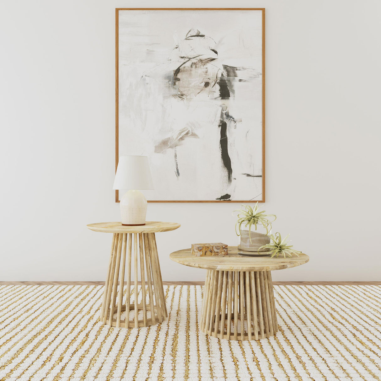 Coaster Furniture Touhy 710608-S2 2-piece Round Coffee and End Table Set - Natural Mango IMAGE 2