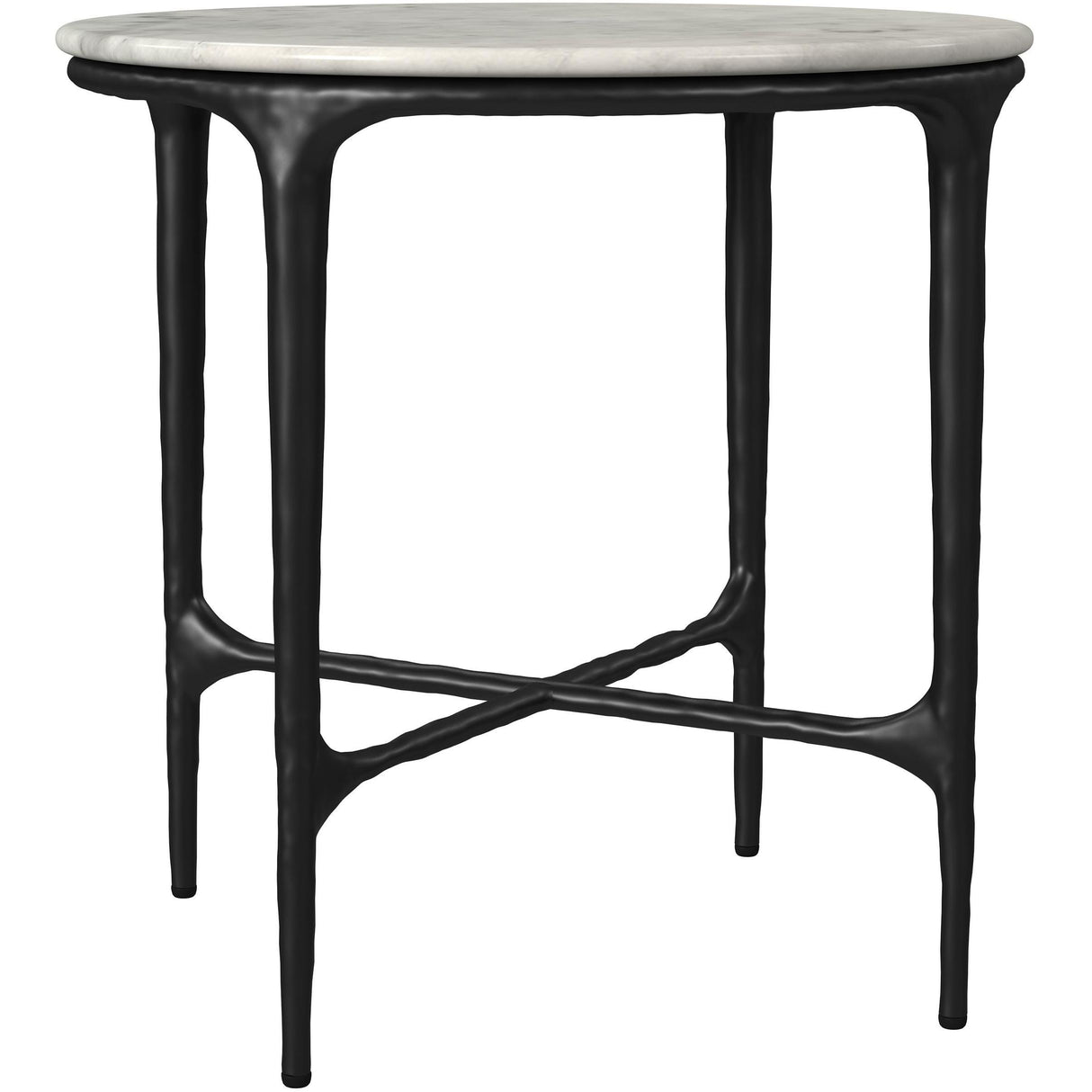 Coaster Furniture Hermas 710738-S3 3-piece Round Marble Coffee and End Table Set - White IMAGE 3