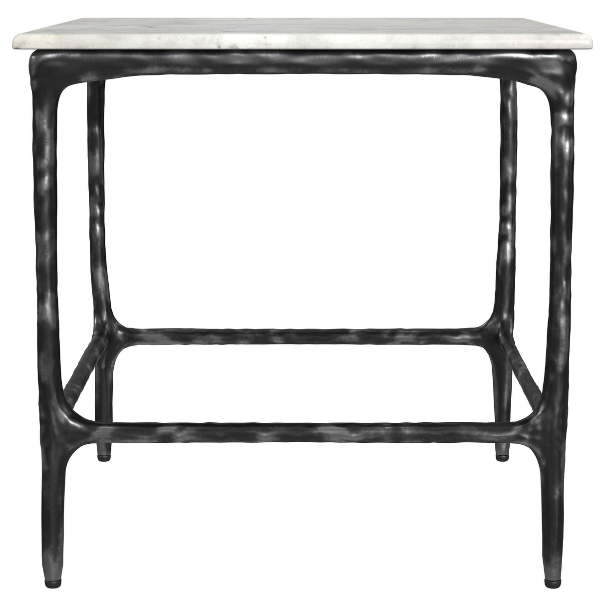 Coaster Furniture Ebby 710747 Square Genuine Marble Top Metal End Table - White IMAGE 2