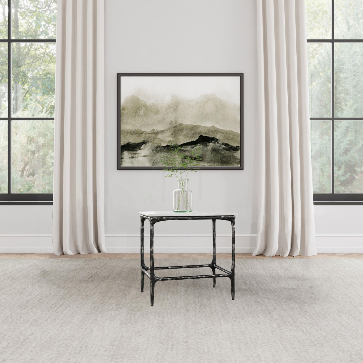Coaster Furniture Ebby 710747 Square Genuine Marble Top Metal End Table - White IMAGE 6