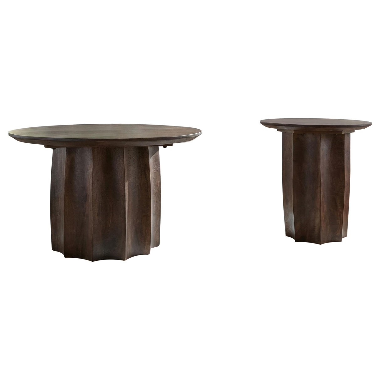 Coaster Furniture Cayenne 710778-S2 2-piece Solid Mango Wood Coffee Table Set - Walnut IMAGE 1